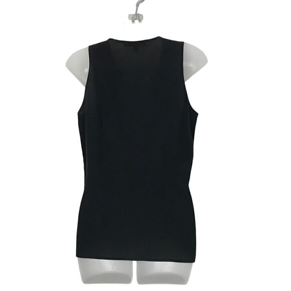 Judith & Charles 100% Silk Black V-neck Sleeveless Blouse Size 2 - Picture 5 of 7